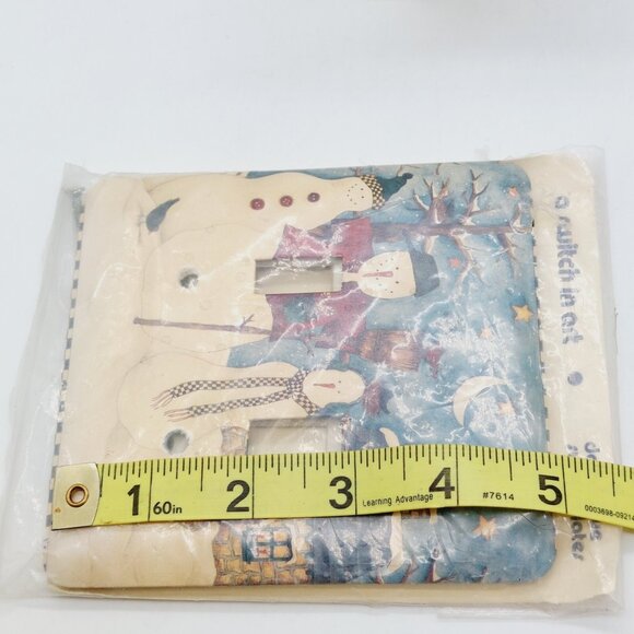 Folk Art Snowman Winter Scene Light Switch Plate Switchplate A switch In Art - Picture 5 of 7
